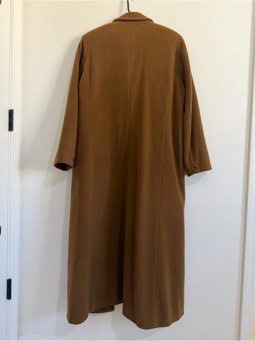 Vintage ISDA & Co Wool Cashmere Long Coat Brown Maxi Quiet Luxury L - Picture 2 of 6